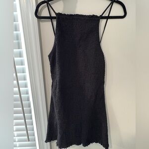 Free People Black Textured Sleeveless Dress